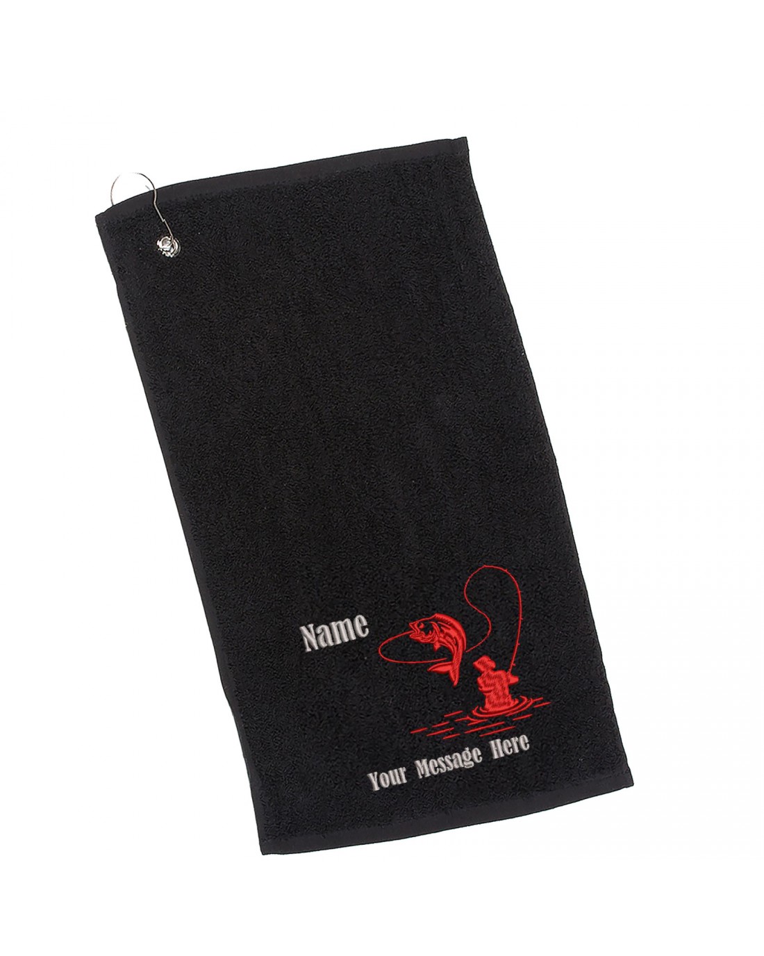 Embroidered Personalised Cotton Fishing Towel, Fishing Accessories ...