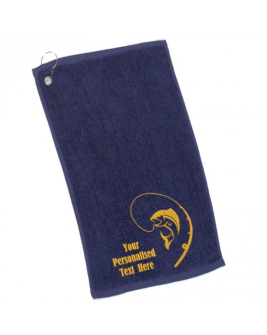 Embroidered Personalised Cotton Fishing Towel, Fishing Accessories Gifts For Him