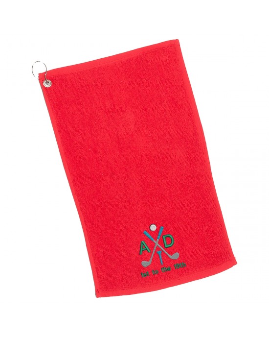 Personalised Golf Towel. Crossed Golf Clubs design Cotton Towel Embroidered Initials, perfect fathers day gift.
