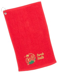 Personalised Golf Towel Ladies. Cotton Towel Lady Golfer Design Gift, Embroidered Towel