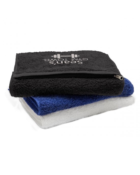 Personalised Face Towels EMBROIDERED with *ANY NAME* Ideal for GYM 