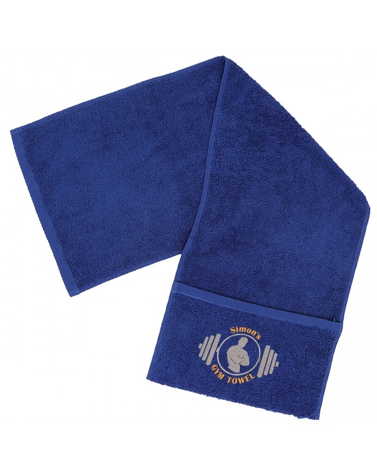 Personalised Towel perfect for the Man in the gym, Sports Towel with A Zipped Pocket and embroidered name.