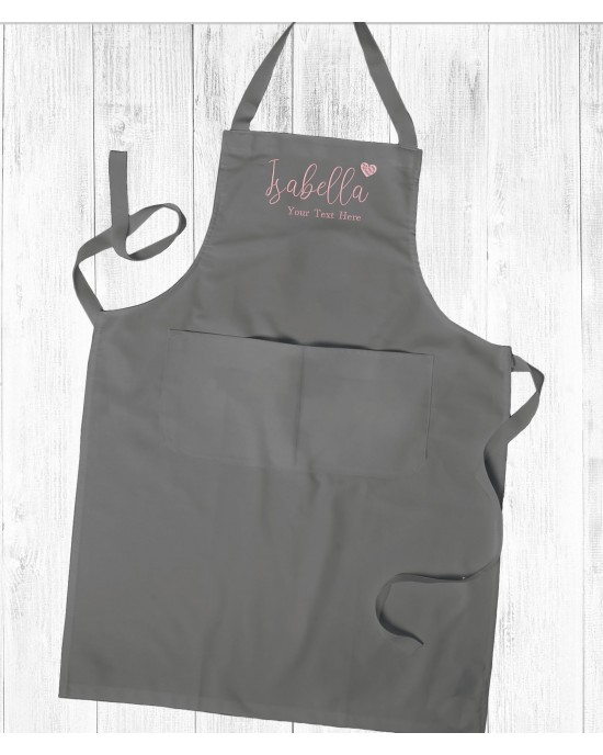 Personalised Embroidered Apron, Ladies Apron With Pockets Unisex Cooking Chef Apron