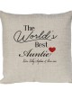 Personalised Linen cushion Personalised Worlds Best Cushion