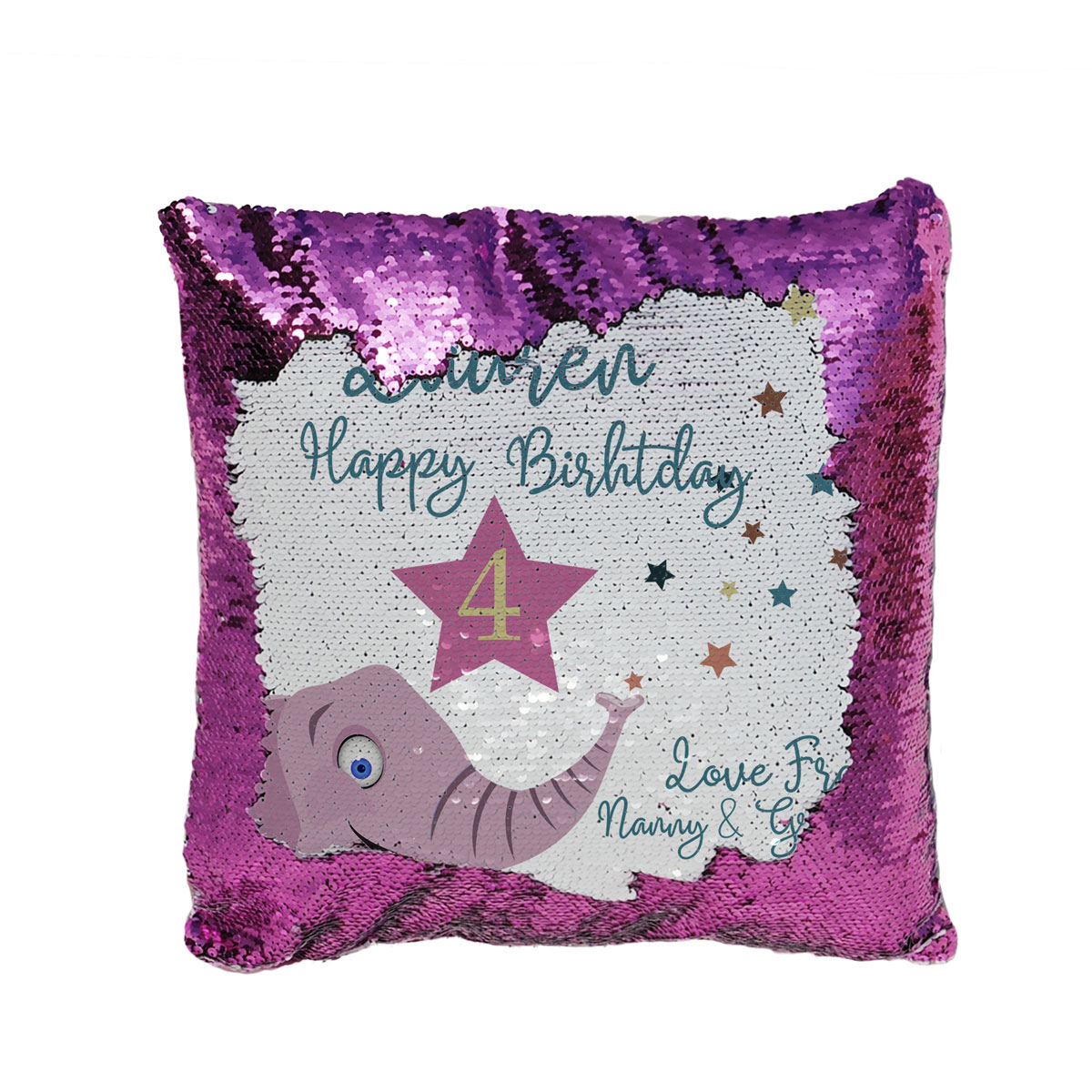 sequin elephant pillow
