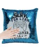 Personalised Gamer Play Station Guru Sequin Cushion great gift for a bedroom