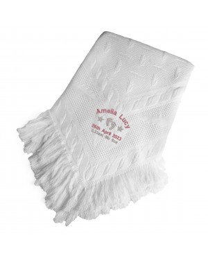 Personalised  New Baby  Shawl, Blanket, Beautifully Embroidered  Personalised  New Baby  Shawl, Blanket, Beautifully Embroidered