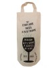 Best Friend personalised Gift bottle bag. Simple black print with the image showing wine glass and your text.