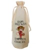 Halloween Little Devil Party Bottle Gift Bag Natural Cotton Wine Bottle Bag. Draw String Neck Tie Gift With a personal message.