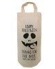 Halloween Personalised Natural Cotton Wine Bottle Bag. With handles. Gift With a personal message.