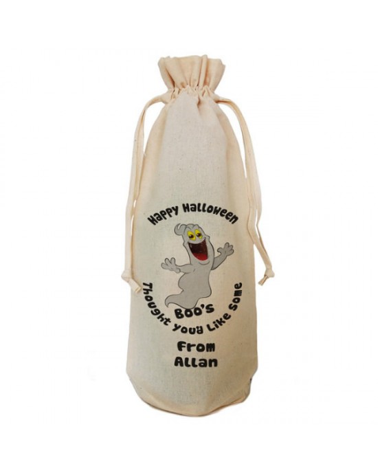 Halloween Party Bottle Gift Bag. Bottle Of Boo's Bag. Draw String Neck Tie Gift Any personal message.